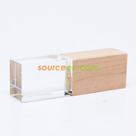 木製水晶USB手指