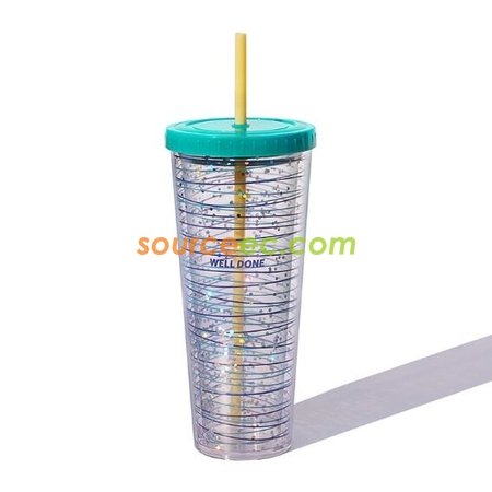 720ML塑膠吸管杯