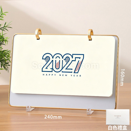 禮品訂造商務簡約皮質台曆紀念品