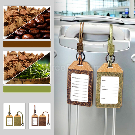 禮品訂造咖啡渣茶葉渣軟木行李牌紀念品