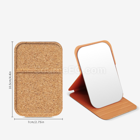 禮品訂造軟木PU皮補妝鏡紀念品